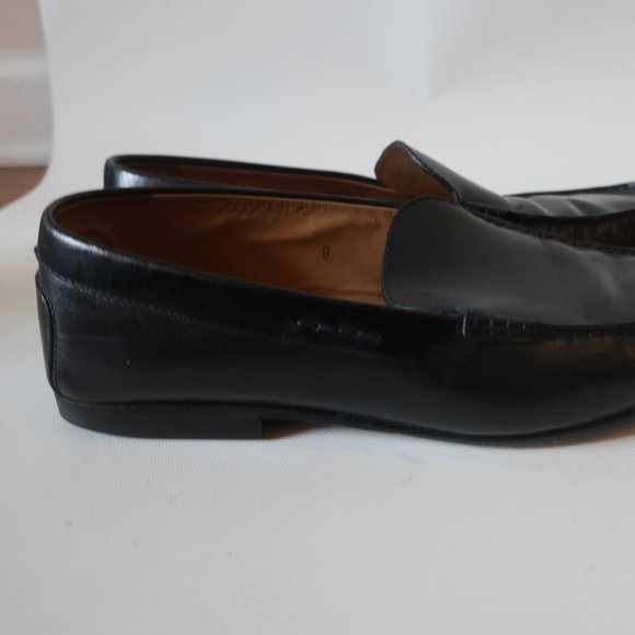 MENS TOD'S BLACK LEATHER SLIP-ON LOAFERS 9 * - Picture 9 of 14